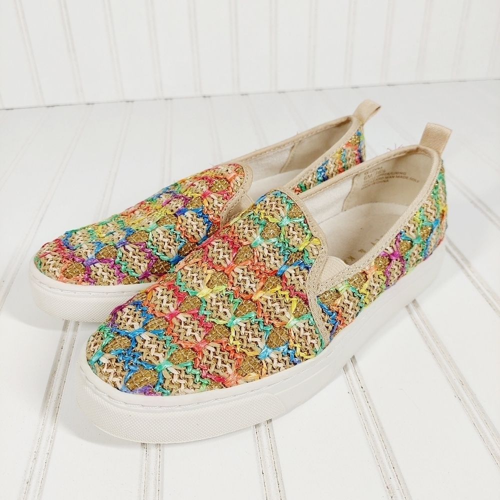 Kelly & Katie Lenna Rainbow Woven Sneakers A 782 - Picture 2 of 14